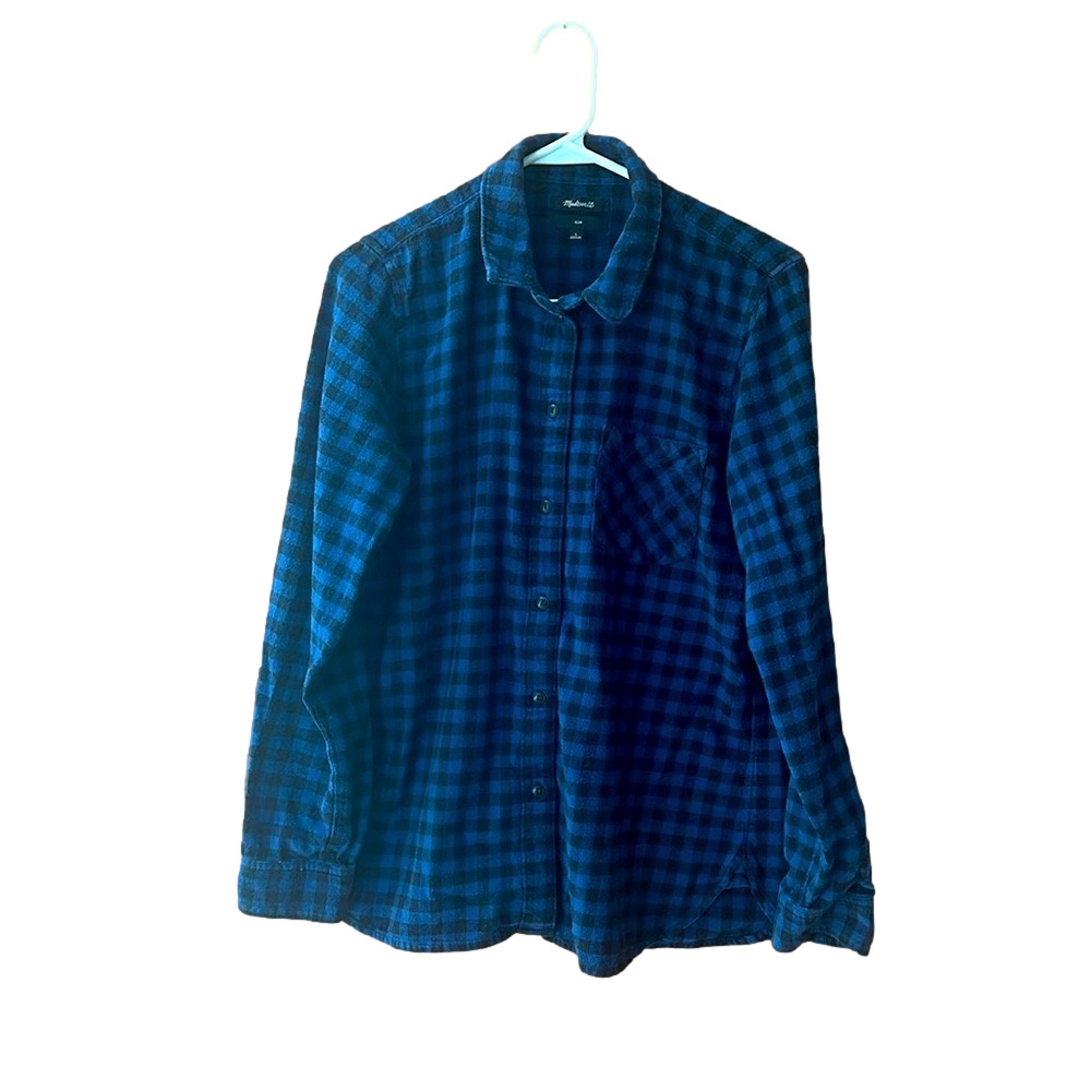 Madewell Blue Long Sleeve Boxy Button Down Shirt - Picture 3 of 6